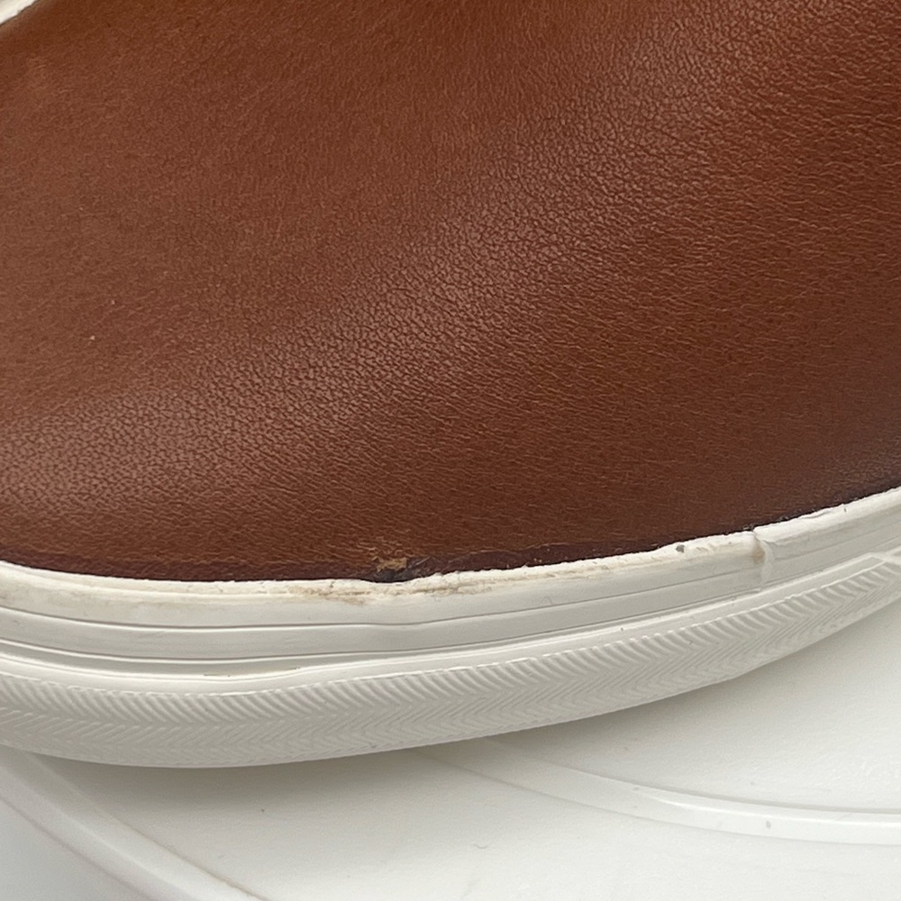 Keds Cognac Brown Leather Double Decker Slip On Sneakers Women Shoe Sz. 8.5 - Picture 6 of 7